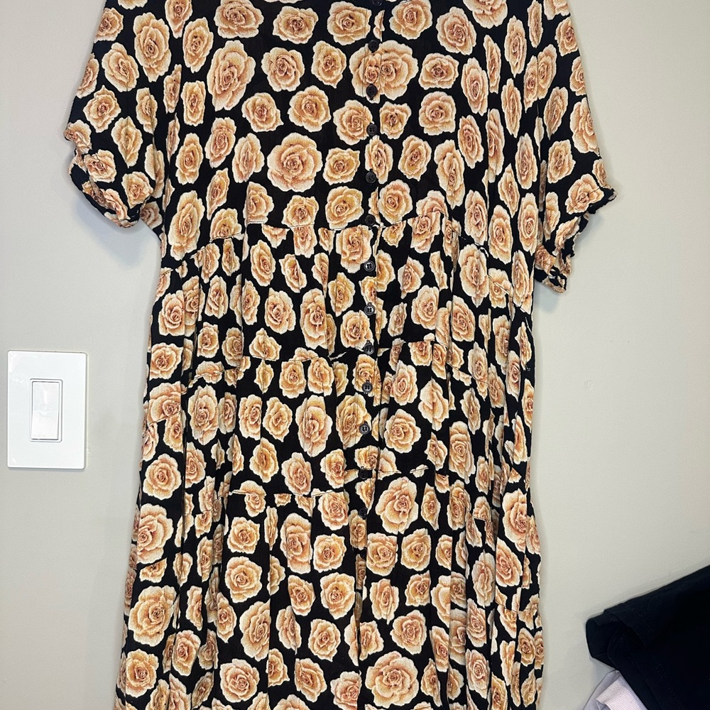 Starina Floral Button-Front Dress (Size Large